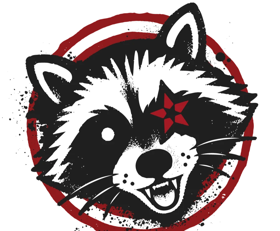 The Notch Run Club raccoon mascot